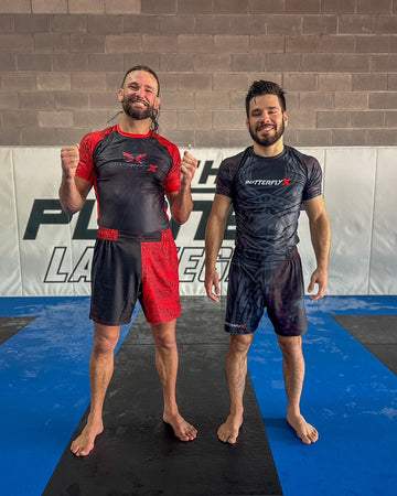 Christos Papadelos and Caleb Crump Sporting their ButterflyX Rashguards at 10P LV