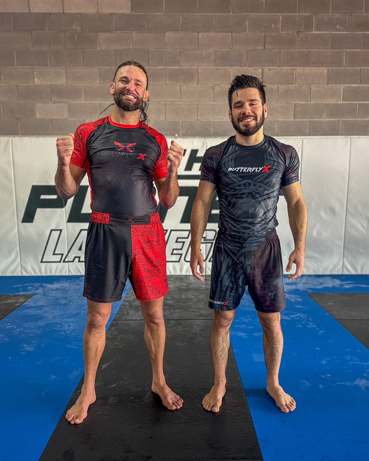 Christos Papadelos and Caleb Crump Sporting their ButterflyX Rashguards at 10P LV