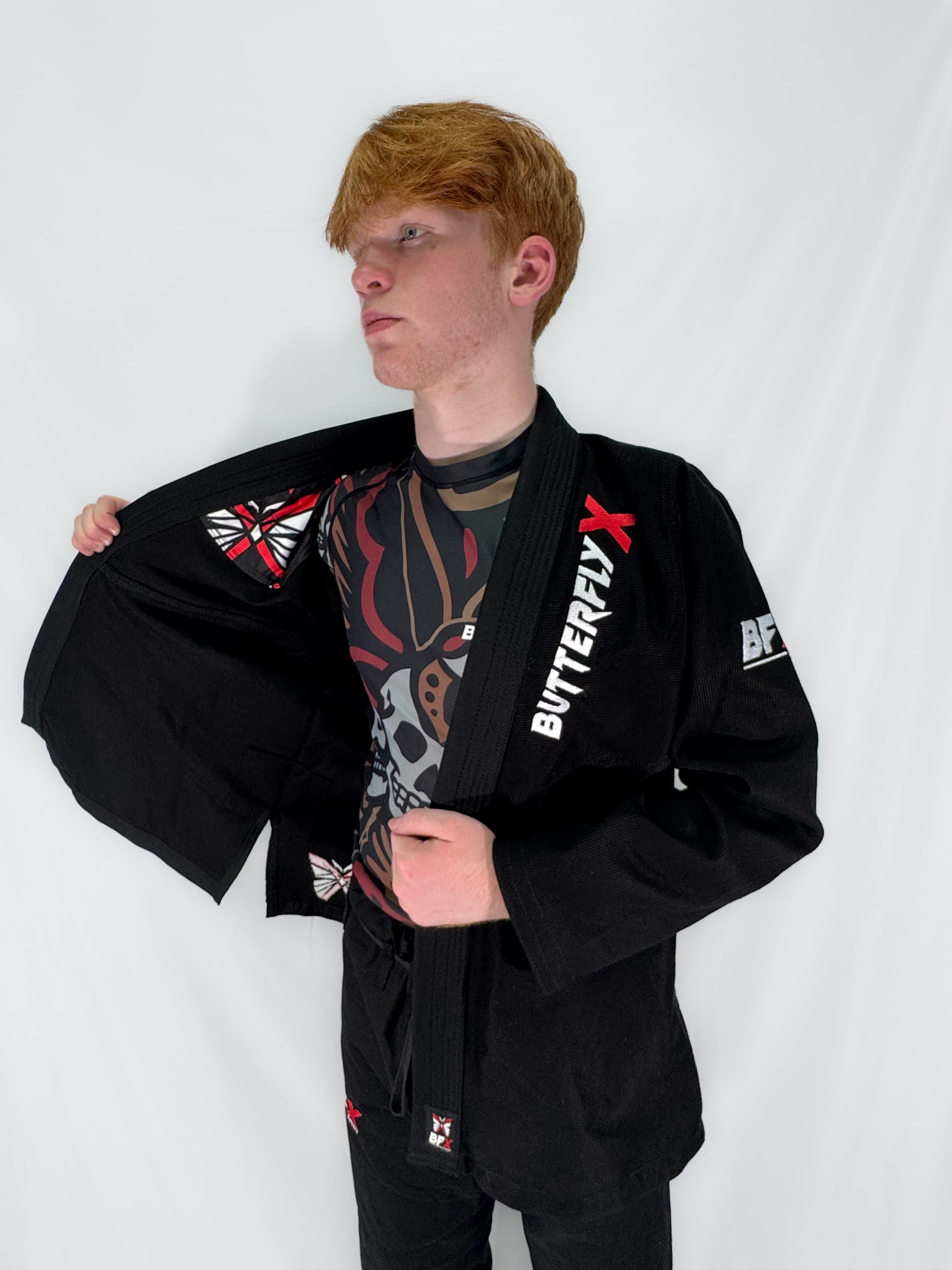 ButterflyX BFX Light Gi Black - Open Lapel View