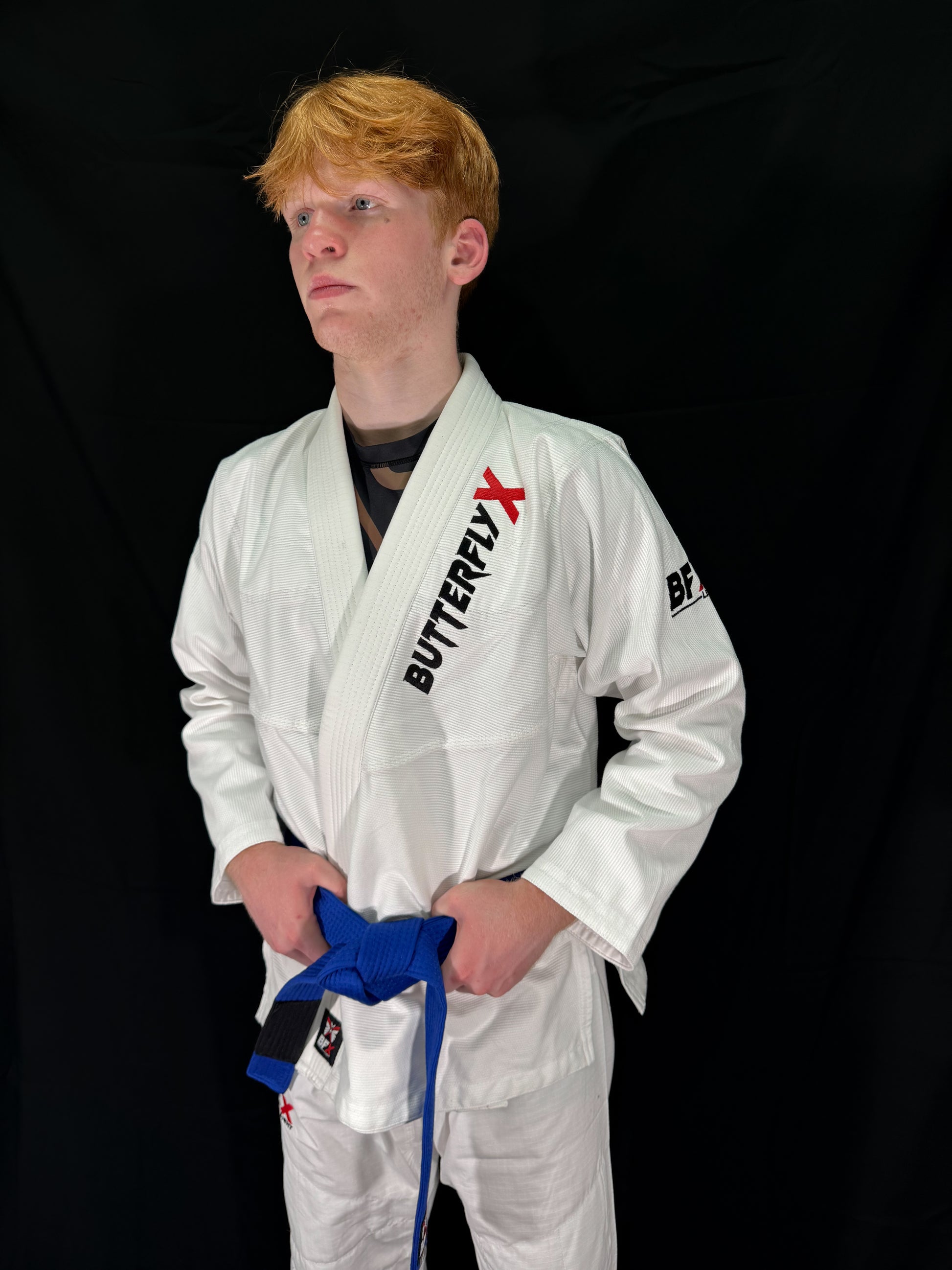 ButterflyX - White Gi - Front View Angled 