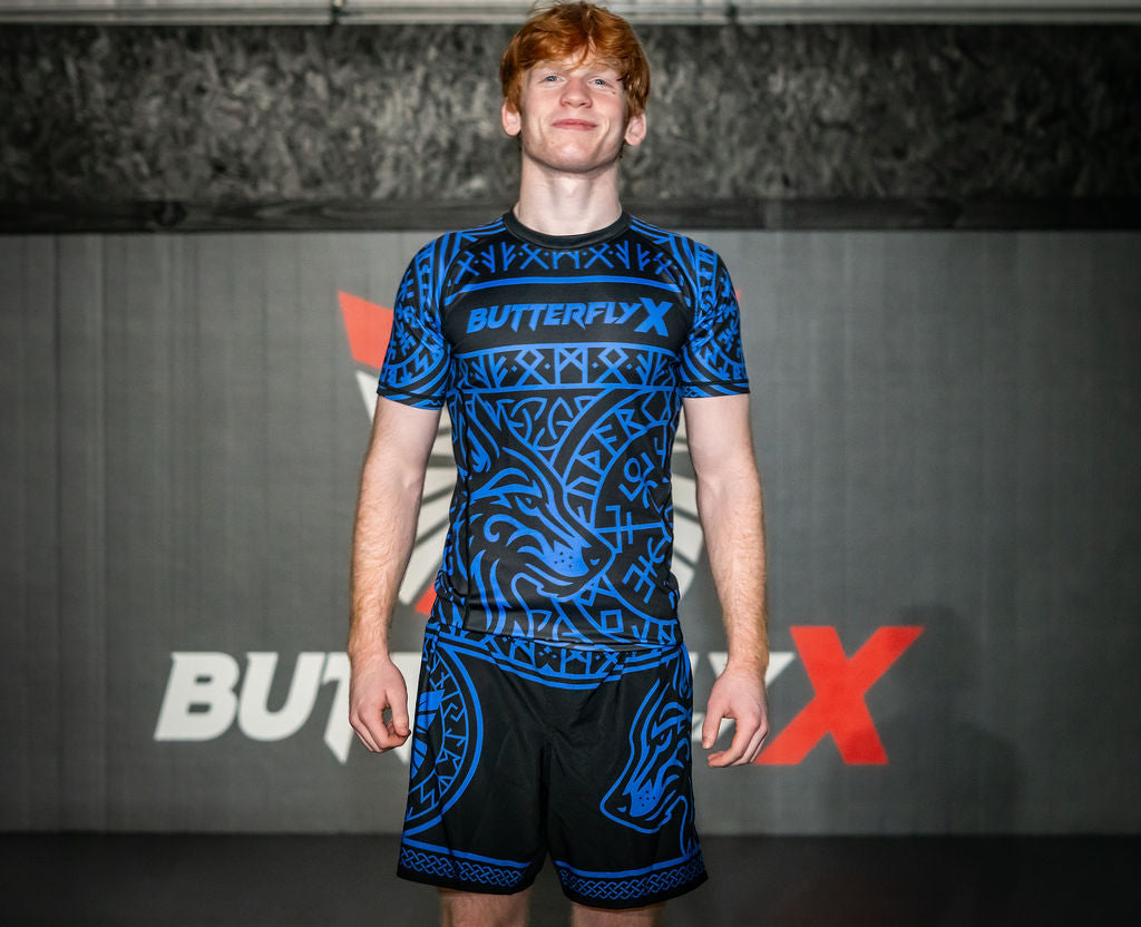 Blue Ranked Jiu-JItsu Rashguard Front - Fenrir