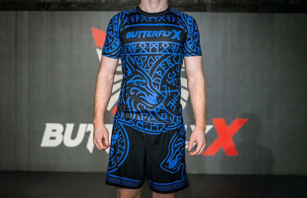 Blue Ranked Jiu-JItsu Rashguard Front - Fenrir