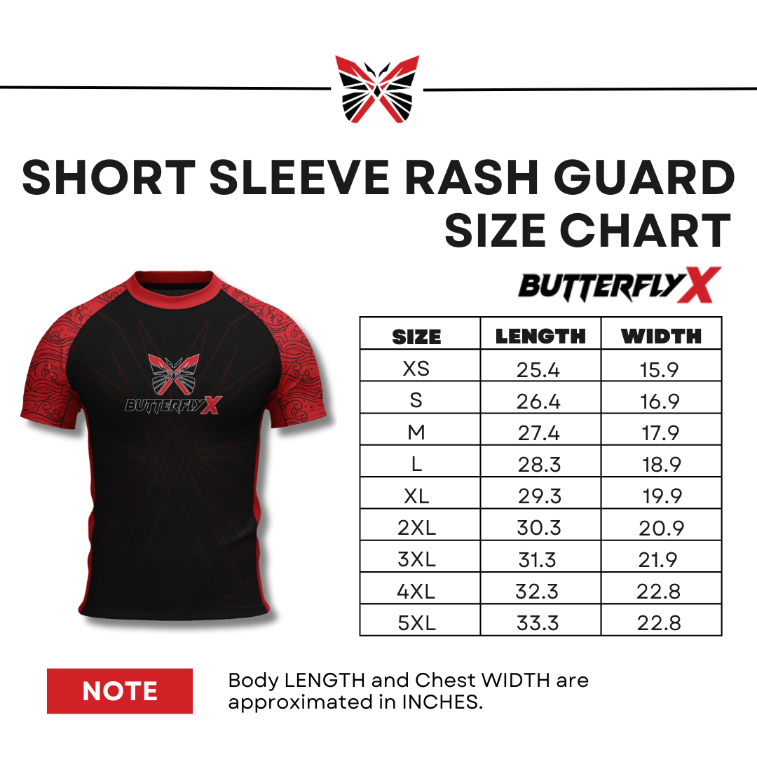 Flagship Rash Guard Sizing - ButterflyX