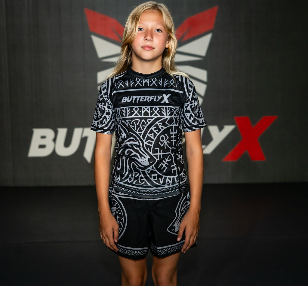 Gray Ranked Front Jiu-Jitsu Rashguard