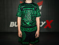 Front of Green Ranked Jiu-Jitsu Rashguard - Fenrir (close)