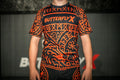 Close Front of Orange Ranked Jiu-Jitsu Rashguard - Fenrir