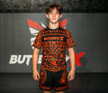 Front of Orange Ranked Jiu-Jitsu Rashguard - Fenrir