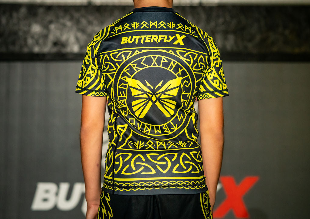 Kids Back Yellow Ranked Jiu-Jitsu Rashguard